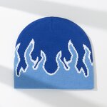 Beanie Manufacturer - Custom Jacquard Fire Flame Baggy Slouchy Knit Rock Punk Hip Pop Ski Hat Digital Printing for Travel