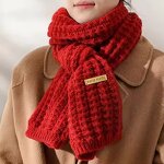 Scarf Manufacturer - Autumn Winter Japanese Korean Style Double-Sided Houndstooth Versatile Warm Knitted Accessory