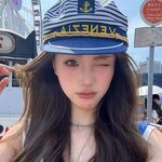 Beret Manufacturer - Women's Blue Navy Sailor Hat for Outdoor Seaside Activities Spring Sunscreen Sunshade Summer Thin