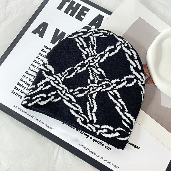 Knitted Beanies Manufacturer - Trendyy Personalized Street Style Funny Pumpkin Jacquard for Halloween Party Heattech