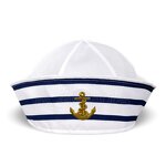 Sailor Hat Manufacturer - Round Top Flanged Brimless Striped Navy Sailor Hat Wholesale