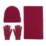Winter Set Manufacturer - 2025 Unisex Three-Piece Winter Warm Solid Color Knitted Scarf Gloves and Customizable Beanie