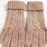 Winter Set Manufacturer - Autumn and Winter Three-Piece Classic Twist Warm Hat Scarf Glove Set Embroidered Square