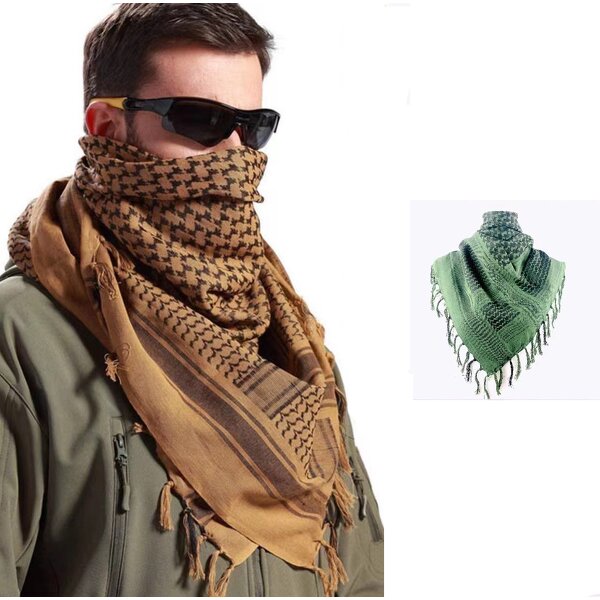 Headscarf Manufacturer - Cotton Arab for Men Plaid Camouflage Jacquard Design Square Outdoor Canvas for Special Forces