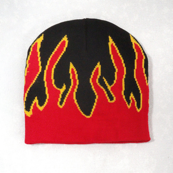 Knitted Hat Manufacturer - European American Trendy Unisex 3D Embroidery New Flame Bottom Multi-Color for Winter
