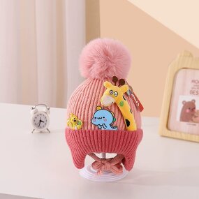 Baby Knitted Caps Manufacturer - 2025 Winter Wool Cartoon Custom Cotton Ear Caps for Newborns Digital Printed for Children
