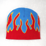 Knitted Hat Manufacturer - European American Trendy Unisex 3D Embroidery New Flame Bottom Multi-Color for Winter