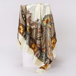 Silk Scarf Manufacturer - Wholesale Cashew Nut Printed Ladies European and American Trend Shawl Headscarf 90cm Square