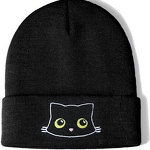 Beanie Manufacturer - Hot-Selling Women's Cat Embroidered Cute Cat Paw 3D Digital Printing Knit Hat Common Fabric
