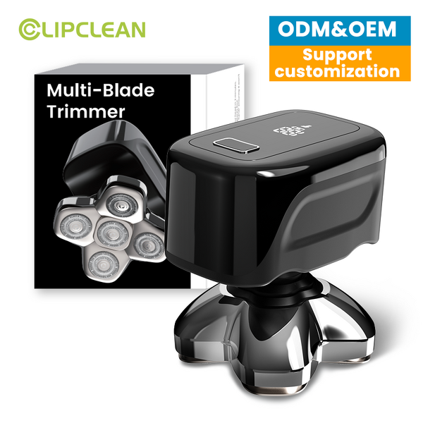 Body Hair Trimmer Manufacturer - Clipclean Five Rotary Design Waterproof Bald and Face Shaver Electric Body Shaver for Men