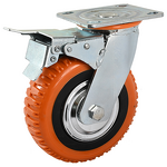 Caster Wheel Manufacturer - Heavy Duty 6-Inch Plastic Core Polyurethane Orange Handcart Anti-Slip Anti-Tangle