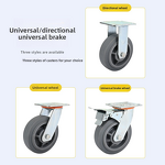 Industrial Caster Wheels Manufacturer - 6-Inch Heavy-Duty Flat-Top TPR Brake 4-Inch 5-Inch 8-Inch