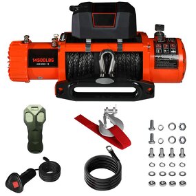 Portable Winch Manufacturer - 12V 14500LB Heavy Duty 4x4 Off-Road Emergency Tool Kit with Remote Control