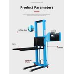 Electric Pallet Truck Manufacturer - New 1T Powered Stacker Forklift with Auto Lift DC Motor All-Terrain