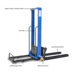 Electric Pallet Truck Manufacturer - New 1T Powered Stacker Forklift with Auto Lift DC Motor All-Terrain