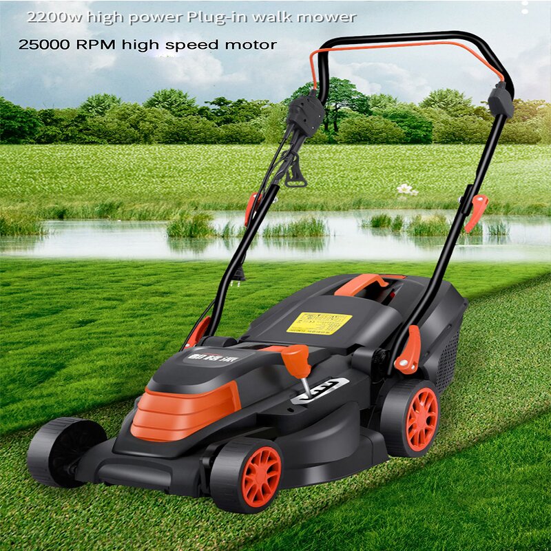 Electric Lawn Mower Manufacturer - High-Power 220V Plug-In Walk- Behind Grass Trimmer Pruning Garden Power Tool for Retail Industries