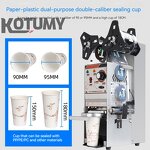 Cup Sealing Machine Manufacturer - 220V Commercial Full Automatic Bubble Tea for 90/95mm PP PE PC Milk Tea Cup Sealer