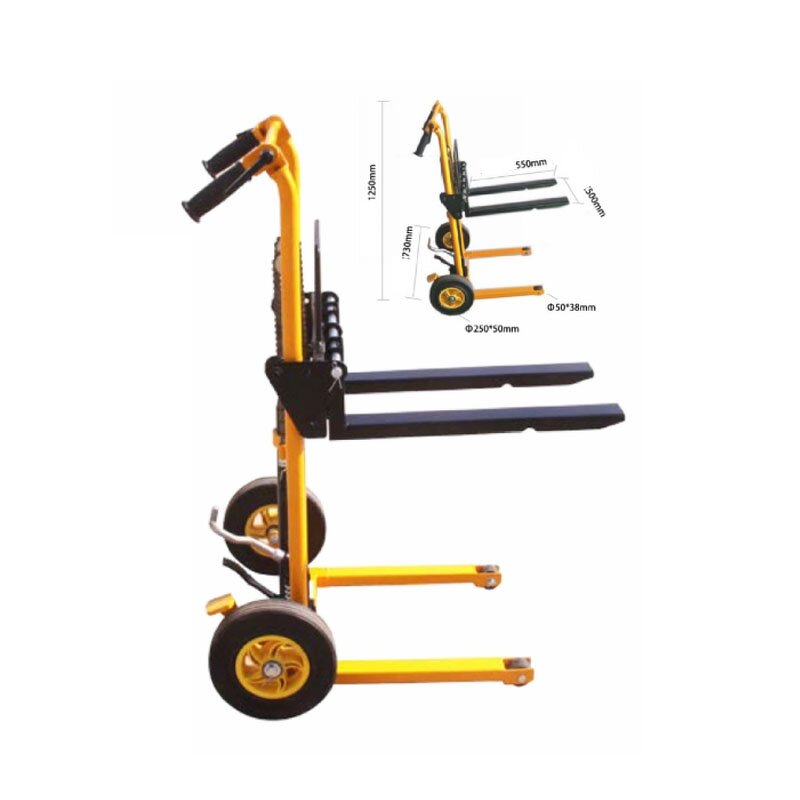 Lift Forklift Manufacturer - Manual Light Small Handling Portable Lift Truck Hand-Cranked Stacker 57/58/69 Folding Handle Universal Wheel