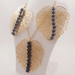 Shell Pearl Jewelry Set Manufacturer - Leave Necklace Hawaiian Maile Leaf Lei Design Ready to Ship