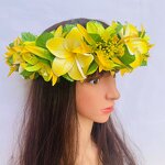 Plumeria Headband Manufacturer - Tropical Flower Leaves for Hula Dance Wedding Party Graduation Accessories Island Girl Accessories