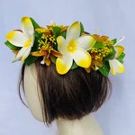 Plumeria Foam Flower Headband Manufacturer - Tropical Leaves for Hula Dance Wedding Party Graduation Island Girl Head Accessories