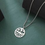 No Tarnish Stainless Steel Pendant Necklace Manufacturer - FIJI Name Plate Necklace with Figaro Chains