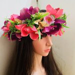 Polynesian Aloha Big Orchid Lily Flower Headband Manufacturer - Haku Hair Accessories Artificial Island Tropical Party Decoration for Dancing