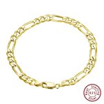 S925 Sterling Silver Figaro Chain Hand Bracelet Manufacturer - Wholesale Gift for Women Kid Party Birthday