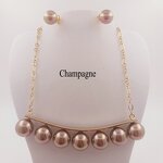 Hawaiian Pearl Jewelry Set Manufacturer - Stud Pearl Earring Gold Filled Long Chain Pearl Set for Samoan Polynesian Island Girls Women