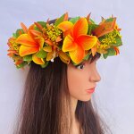 Plumeria Headband Manufacturer - Tropical Flower Leaves for Hula Dance Wedding Party Graduation Accessories Island Girl Accessories