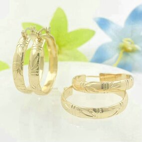 Bamboo Hoop Earrings Manufacturer - 5mm Wide Bamboo Wire 30mm Hoop Ready to Ship Hawaiian Guam Jewelry