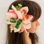 Orchid Lily Hair Clip Manufacturer - 7 Colors Available Artificial Floral Flower Hair Accessories Dance Party Wedding Jewelry Fast Delivery