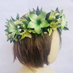 T Leafs Ribbon Plumeria Headband Manufacturer - Foam Floral Accessories Artificial Island Tiara Frangipani Dance Party Graduation Wedding
