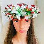 Plumeria Headband Foam Flower Manufacturer - Tropical Green Leaves 11 Colors Available Hula Dance Wedding Party Graduation Celebration
