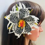 Spiderlily Hibiscus Hair Clip Manufacturer - Foam Floral Accessories Artificial Island Tiara Frangipani Hibiscus Dance Party Graduation Wedding
