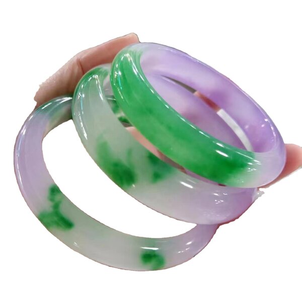 Green Jade Bangle Manufacturer - Large US Size8-9 Indian Agate Stone Gemstone Width Healing Crystal Wide Bracelet Best Gift for Woman Man