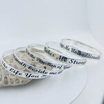 7mm Motivate Bangle Bracelet Manufacturer - Personalized Motto Proverbs Admonition Name Any Language Icons All Can Be Engraved Jewelry