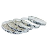 7mm Motivate Bangle Bracelet Manufacturer - Personalized Motto Proverbs Admonition Name Any Language Icons All Can Be Engraved Jewelry