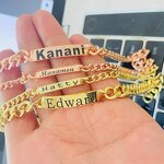 ID Bracelet Manufacturer - Adjustable Sizes Engraved Names Couple Friendship Relationship Gift Jewelry Rose Gold Silver Custom 1pc Start Making