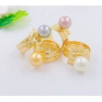 Hawaiian Heirloom Jewelry Manufacturer - 3 Band Ring with Pearls Samoan Woman Ring Christmas Gift Party