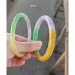Colorful Jadite Bangle Manufacturer - US Size 7-8 High Quality Gemstone Width Healing Crystal Wide Bracelet Best Gift for Woman Man