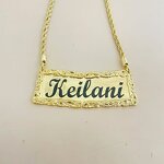 Large Customize Name Plate Necklace Manufacturer - Hawaiian Samoan Polynesian Jewelry Anniversary Birthday Gift with 5mm Rope Chain