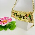 Large Customize Name Plate Necklace Manufacturer - Hawaiian Samoan Polynesian Jewelry Anniversary Birthday Gift with 5mm Rope Chain