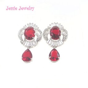 Customized 925 Silver Paved Cz Earring Manufacturer - Garnet Custom Designs Welcome C5708