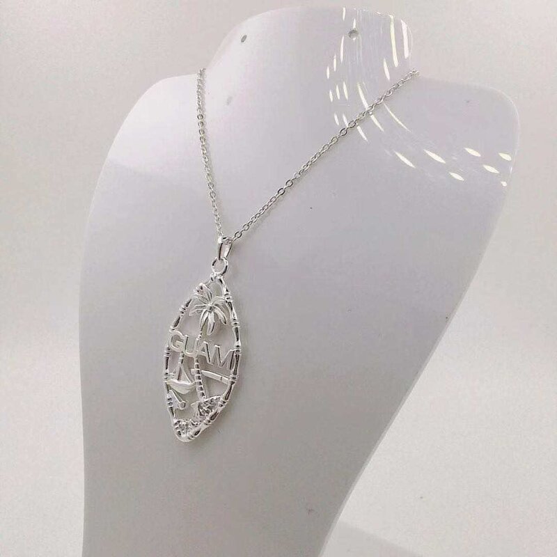 Sterling Silver Pendant Necklace Manufacturer - Guam Name Plate Necklace Hawaiian Vaitogi Pisisami Guam Kiribati Nauru Kosrae Necklace