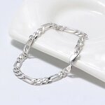 S925 Sterling Silver Figaro Chain Hand Bracelet Manufacturer - Wholesale Gift for Women Kid Party Birthday