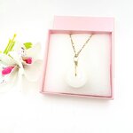 Jade Pendant Necklace Manufacturer - Agate Nature Stone Jewelry for Women Kid and Young Girl with Chain Ruby Green Topaz Brown Pink White Opal