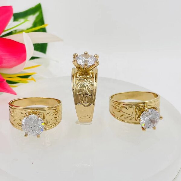 Diamond Ring Manufacturer - 6 Sizes All Ready to Ship 12mm Wide Ring with 8mm Big CZ Stone Hawaiian Plumeria Ring Samoan Jewelry