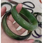 Darkleave Green Jade Bangle Manufacturer - Large US Size9-10 Indian Agate Stone Gemstone Width Healing Crystal Bracelet Best Gift for Woman Man