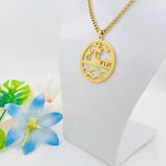No Tarnish Stainless Steel Pendant Necklace Manufacturer - FIJI Name Plate Necklace with Figaro Chains